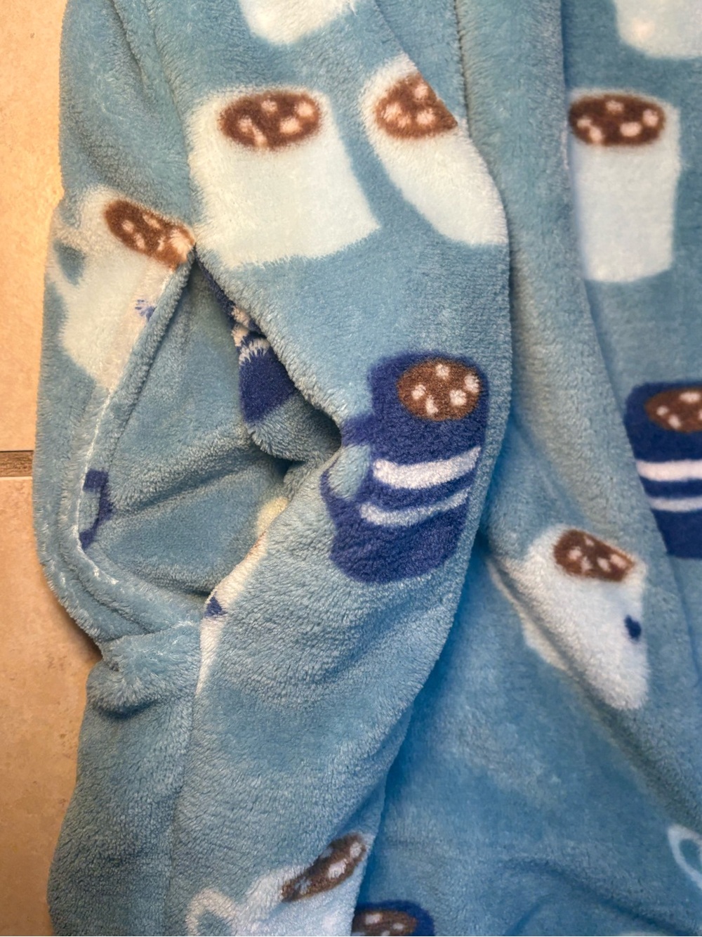 Munki Munki Ladies Plush Hooded One Piece Onesie Pajamas Blue Coffee Cup NWT - Picture 10 of 11